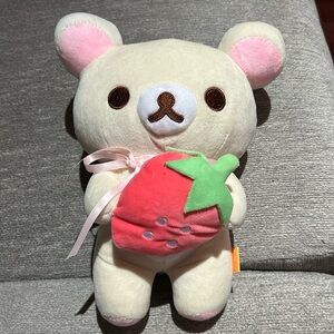 Rilakkuma Plush Bear with Strawberry